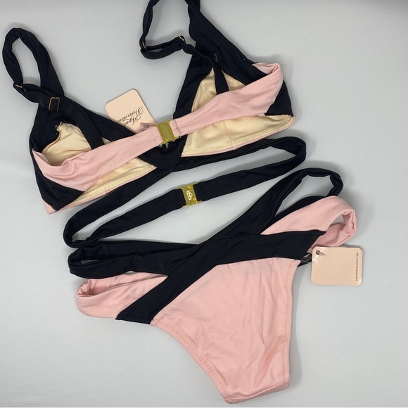 Agent Provocateur Mazzy Pink Black Bikini Set 4/3 NWT *SALE* - Picture 12 of 15